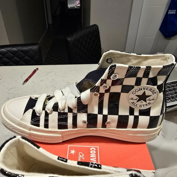 Converse Chuck 70 Checkered Pattern 'Ivory/Black' - A08764C MENS 10 NEW - Picture 7 of 12